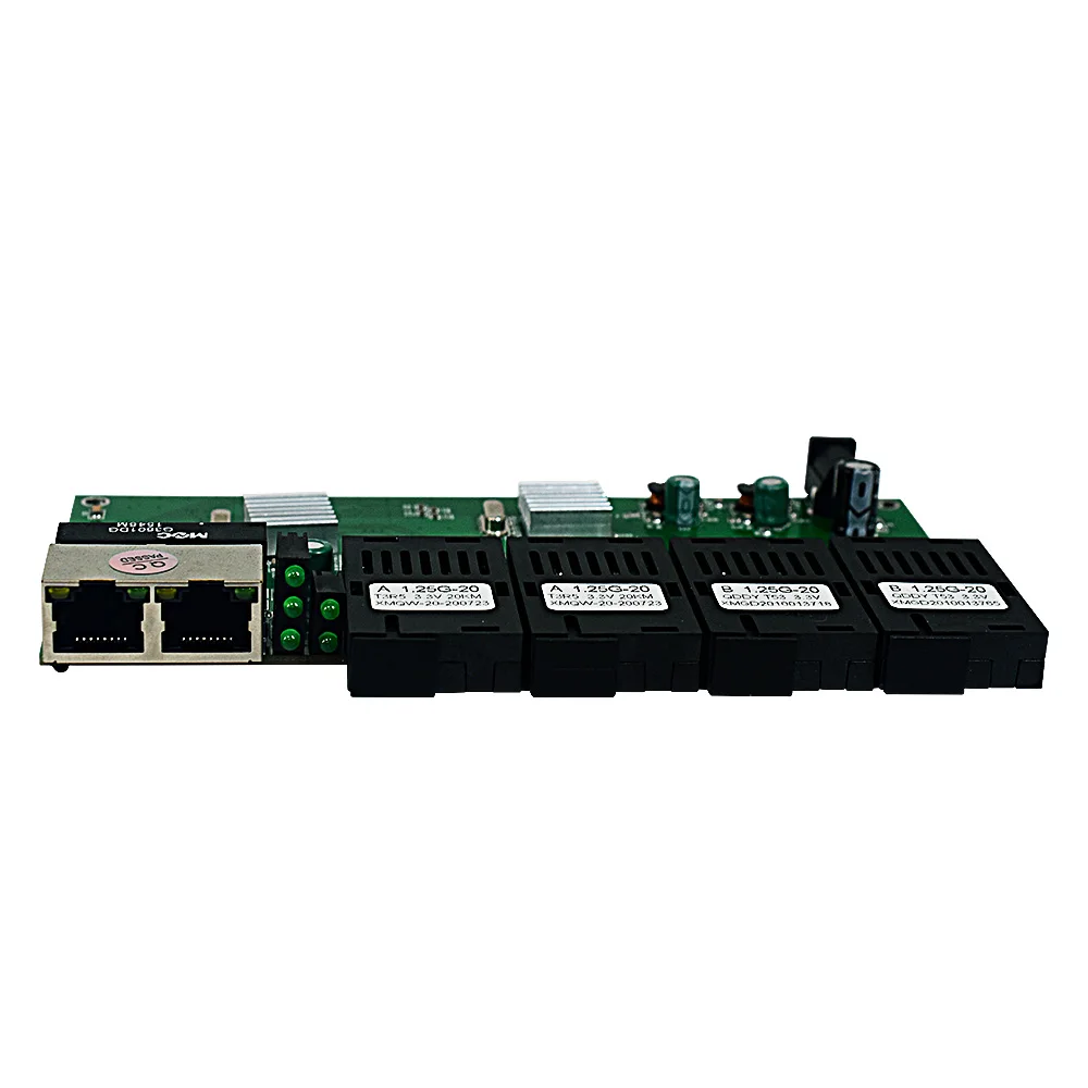 Imagem -02 - Wanglink-gigabit Ethernet Switch Interruptor de Fibra Óptica Porta de Fibra 4x1.25g Rj45 Placa Pcb 10 100 1000m