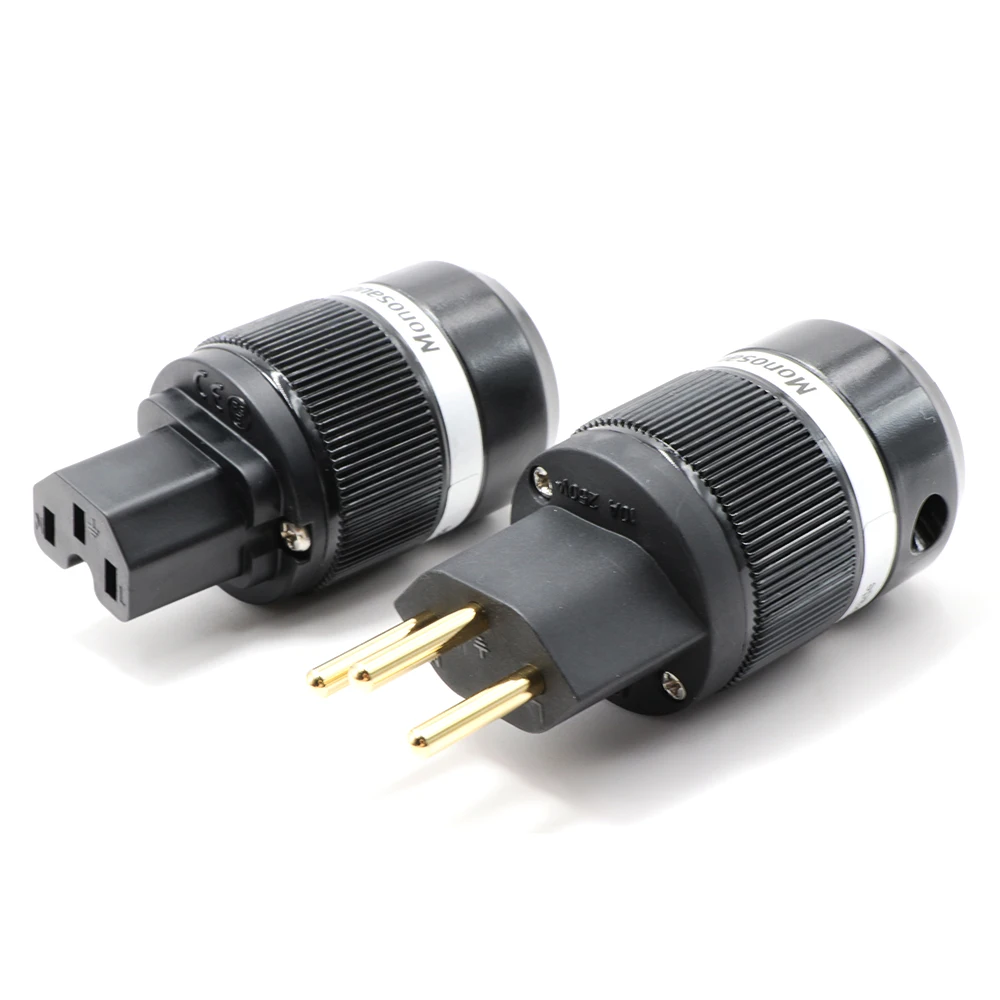 Monosaudio MS150/F100 Swiss Standard AC power plug, 10A/250V 15A/125V Audio Grade Power Connectors