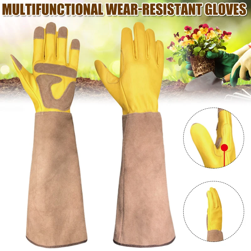 Durable Long Gardening Gloves Rose Pruning Thorn Proof Garden Gloves With Long Forearm Protection Gauntlets Unisex In Stock