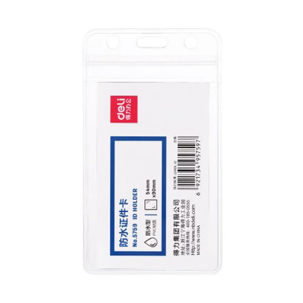 Bulk 10pcs Water Resistance Clear PVC ID Card Holder ID Badge Holder Name Sleeve Exhibition Shell Office school entrance Case