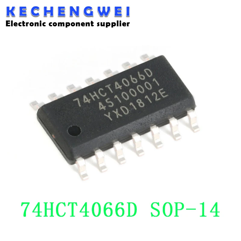 10PCS ,74HCT4066D,118 SOIC-14 four-way single-pole single-throw analog switch