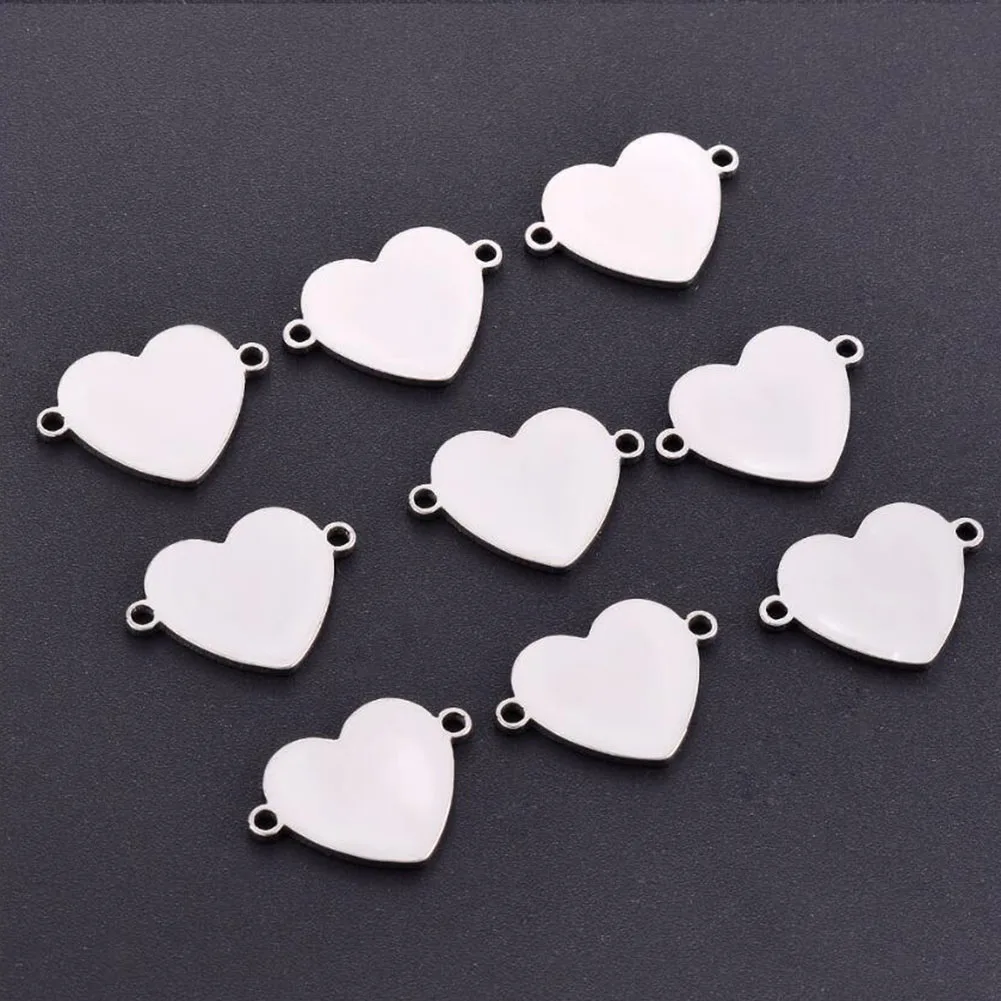 Großhandel 10 Stück Edelstahl kleine Herz Armband Halskette Anschlüsse handgemachte Charm Zubehör DIYSchmuckherstellung Komponenten – Detail 6