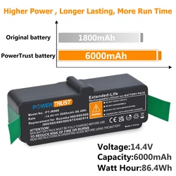 14.4V 6000mAh akumulator o dużej pojemności do iRobot Roomba 500 600 700 800 900 seria odkurzacz 960 895 890 860 695 680 690 675