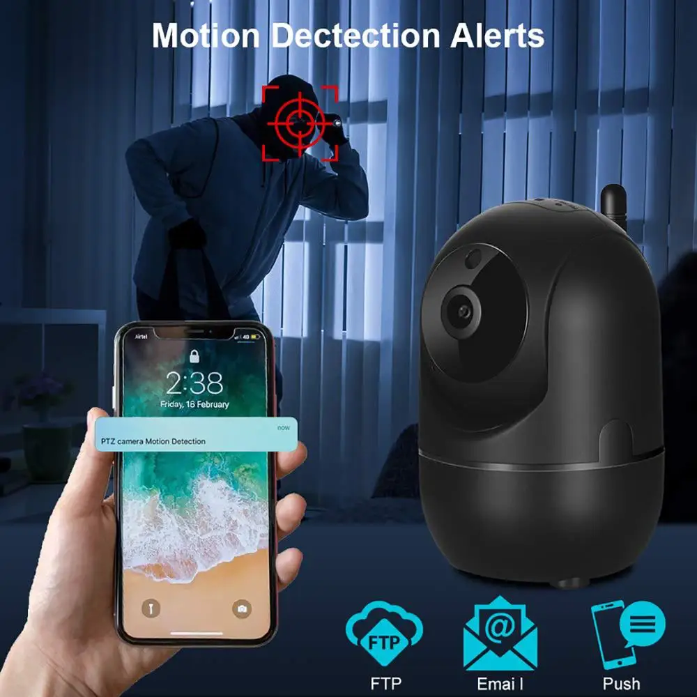 WOWPIC 1080P HD 무선 IP 카메라, 클라우드 와이파이 카메라, 스마트 자동 추적, 인간 가정 보안 감시, CCTV 네트워크 AI 카메라