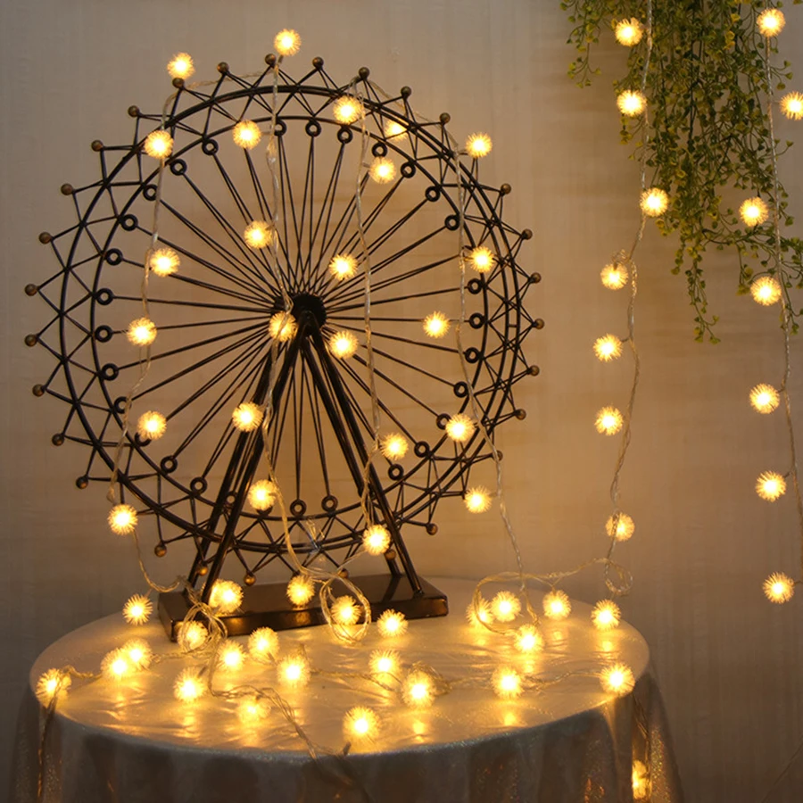 10/20/30/50M Outdoor Fairy Ball Garland String Light Wedding Villa Hotel Party Holiday Snowflakes Christmas String Light