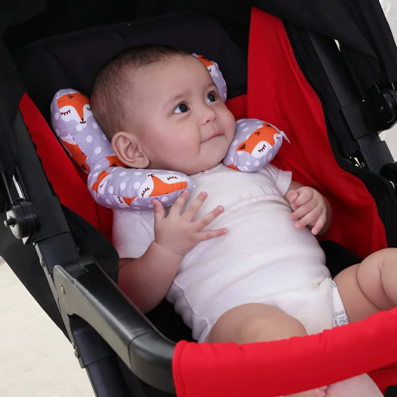 Almohada protectora de viaje para bebé, asiento de coche, soporte para cabeza y cuello, reposacabezas en forma de U, cojín para niños pequeños de 0