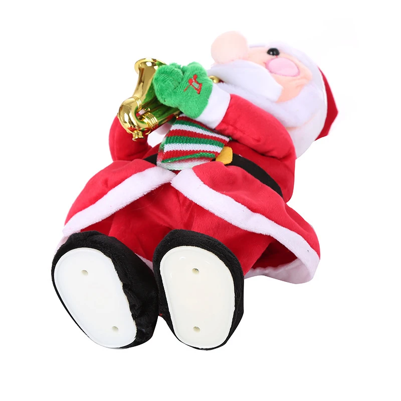 Babbo natale pupazzo di neve alce canto elettrico danza con sassofono natale peluche bambola giocattoli festa di nozze fai sorpresa regali di natale