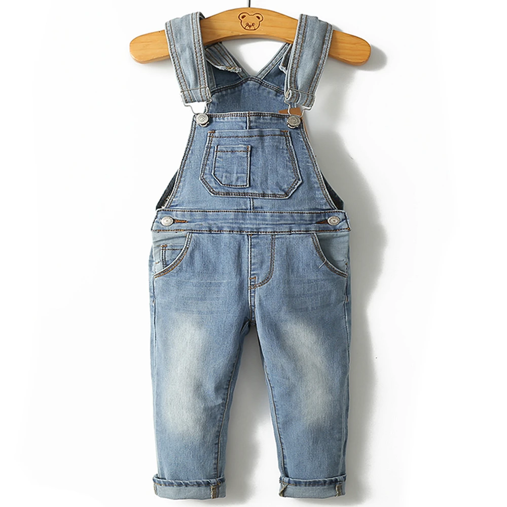 

1-5T Spring Kids Overalls Slim Trousers Boys Girls Suspender Bib Denim Pants Kids Jeans Jumpsuit Clothes Children Clothing