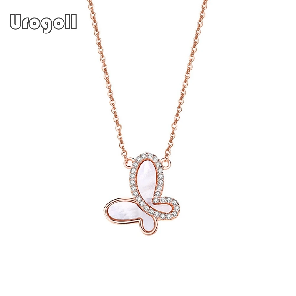 

Fine Jewelry Pure 925 Sterling Silver Butterfly Pendant Necklaces For Women Bride Wedding Party Solid Silver 925 Jewelry