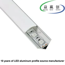 Perfil led de aluminio AL6063 para armario de cocina, tira de luces Led en curva de 60 grados, 10 set/lote