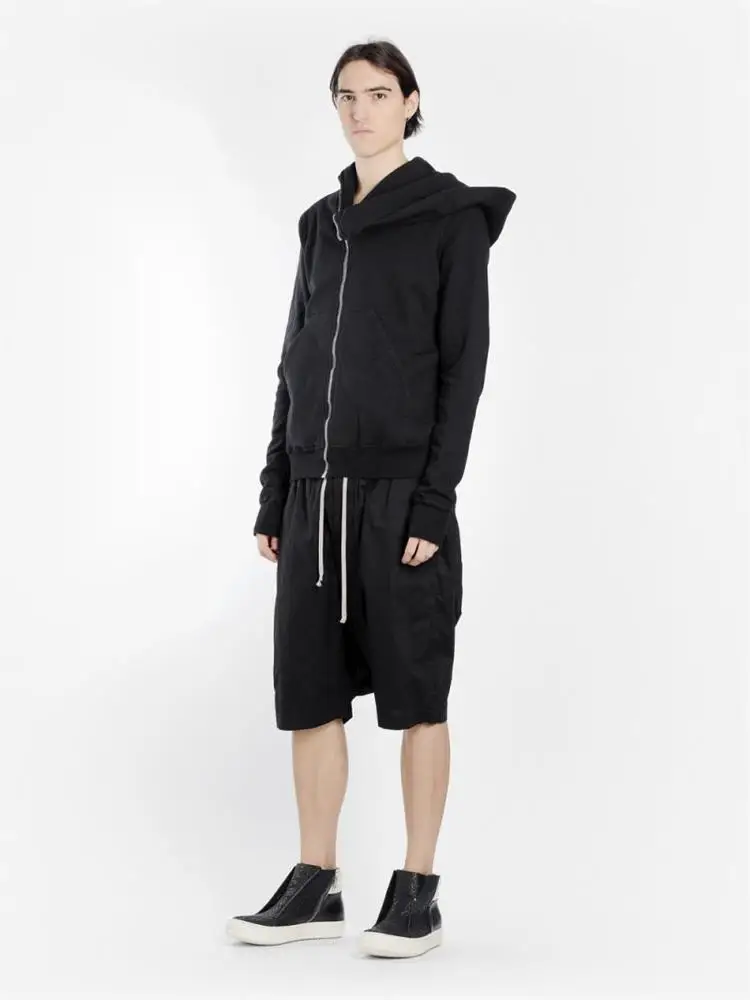 Short sarouel léger et décontracté pour hommes, grande taille, ample, de couleur pure, pour coiffeur, croisé et pliant, vêtement de scène, nouvelle