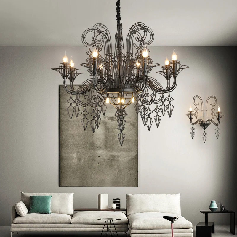 2026 Baroque Black White Designer Suspension Luminaire Lampen Hanging Lamps LED Pendant Lamp.Pendant light For Foyer