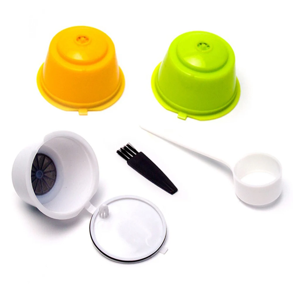 Reusable Coffee Capsule Filter Cup for Nescafe Dolce Gusto Refillable Caps Spoon Brush Filter Baskets Pod Soft Taste Sweet