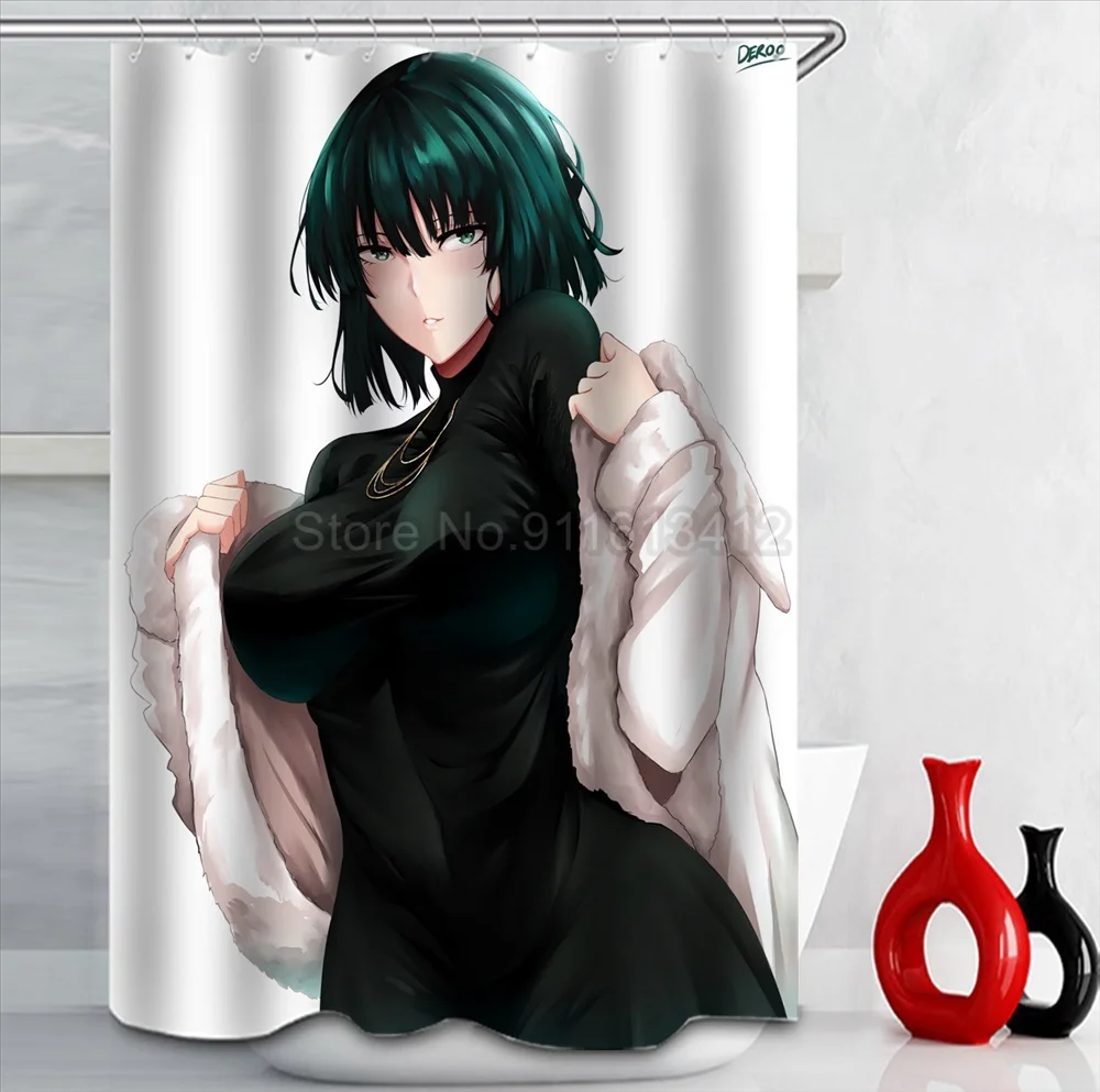 Anime Big Breasts Big Ass Girl Nude Print Shower Curtain Bathroom Supplies High-quality Waterproof Bathroom Decoration with Hook