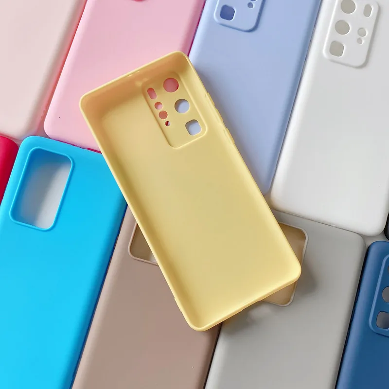 Candy Color Phone Case For Huawei P40 P30 P20 P10 Mate 30 20 10 Pro Lite Silicone Cases Soft TPU Colorful Matte Back Cover