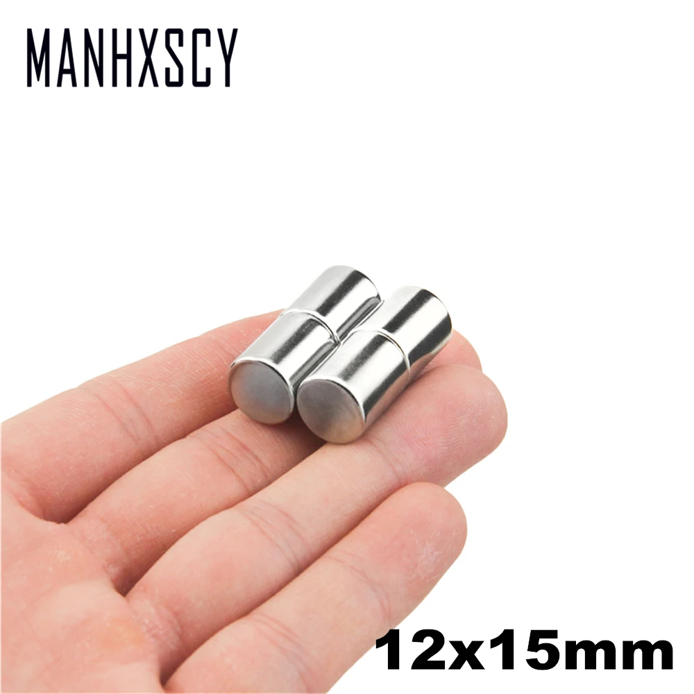 500pcs Neodymium N35 Dia12mm X 15mm  Strong Magnets Tiny Disc NdFeB Rare Earth For Crafts Models Fridge Sticking magnet 12x15mm