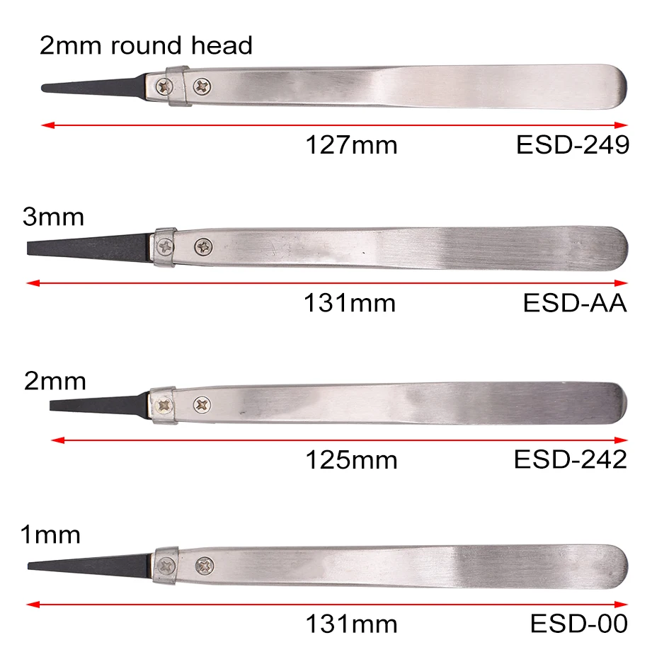 ESD 259-Pincettes en plastique, pointe à tête changée, antistatique, outil manuel de précision pour laboratoire, bricolage électrique, 100 pièces/lot