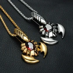 New Trendy Animal Scorpion Shape Pendant Necklace Men's Fashion Metal Crystal Inlaid Pendant Neck Chains Accessories 2021Jewelry