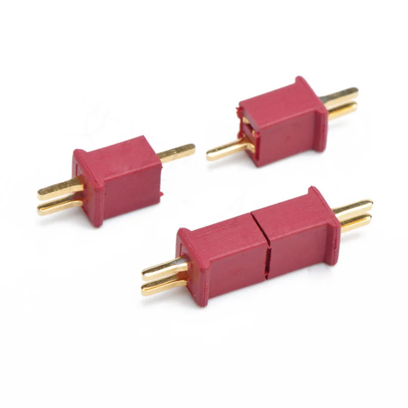 4pcs/2pairs gold small mini T plug-in model T male & female connector AMASS red brown 10A-20A banana plug connector