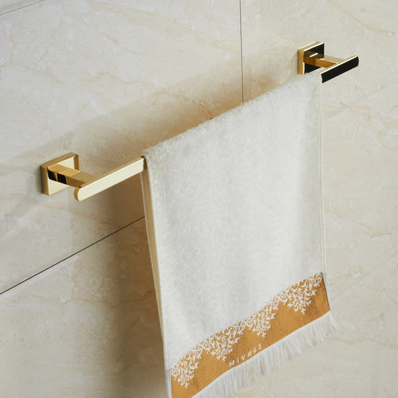 Golden Towel Rack Towel Bar Gold Stainless Steel Hardware Set,Robe Hook,Toilet Brush Cup Holder Soap dish Bathroom Accessories