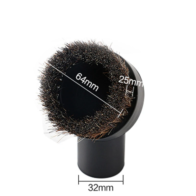 32mm Dust Removal Brush Shop Vac Tool Accessories Vacuum Cleaner Adapter Brush Head Horsehair Round Brush 1pcs