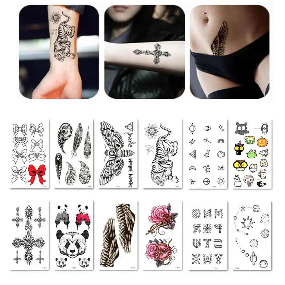 Fake Tattoo Flowers Tato Temporary Sexy Festival Tiger Tatoo Art Stickers For Women Men Cool Cute Cheap Stuff Thing