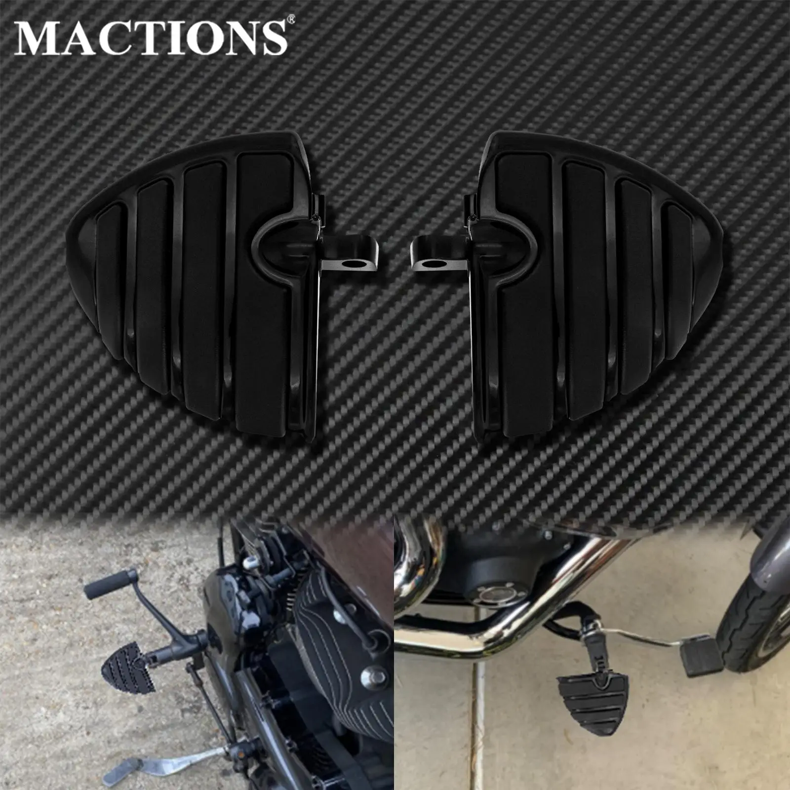 

Motorcycle Black Male Mount Foot Rests Wing Style Footpegs Pedal For Harley Touring Heritage Softail Dyna Fat Boy Sportster XL