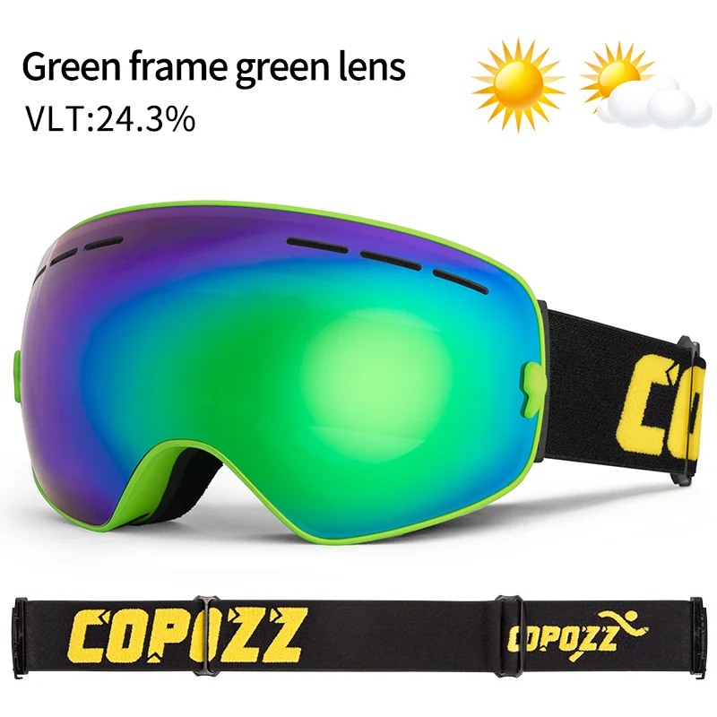 COPOZZ ブランド スキーゴーグル 二重層 UV400 防曇ビッグスキーメガネ