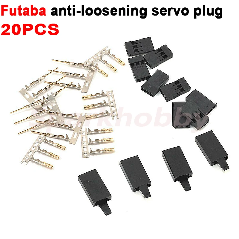 20 piezas Futaba Anti-aflojamiento Servo enchufe con cerradura macho hembra terminales chapados en oro conector Servo para piezas de Servo de batería RC