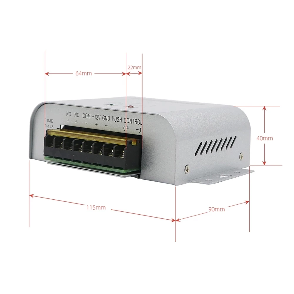 Jeatone DC 5V Access Control Power Supply Switch 5A Time Delay Adjustable AC100V-260V Input NO/NC Output Video Intercom