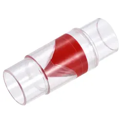 1pcs Non Return Check Valve 1-1/8 Inch Dia. One Way Inline Hose Connector Check Valve for Water Tank Pump, Plastic Red Clear