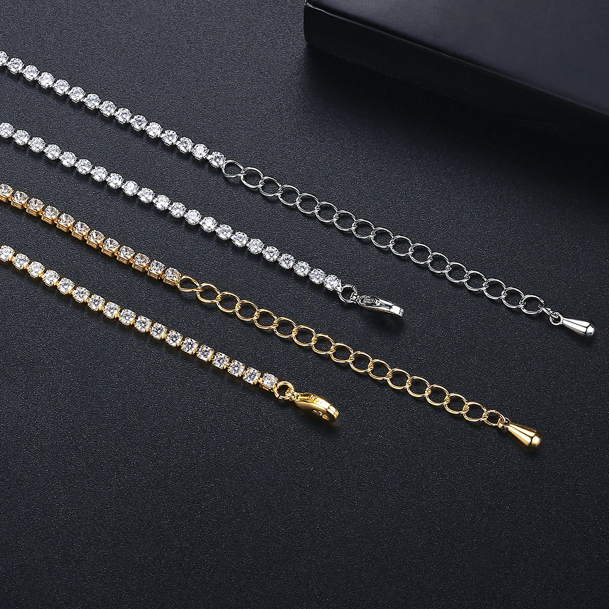 LUOTEEMI Gold Color 2mm Cubic Zirconia Tennis CZ Necklace for Men Cuban Link Chain 2023 New Arrival Hip Pop Boys Fashion Pendant