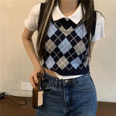 Женский акриловый жилет Altayskiy Argyle