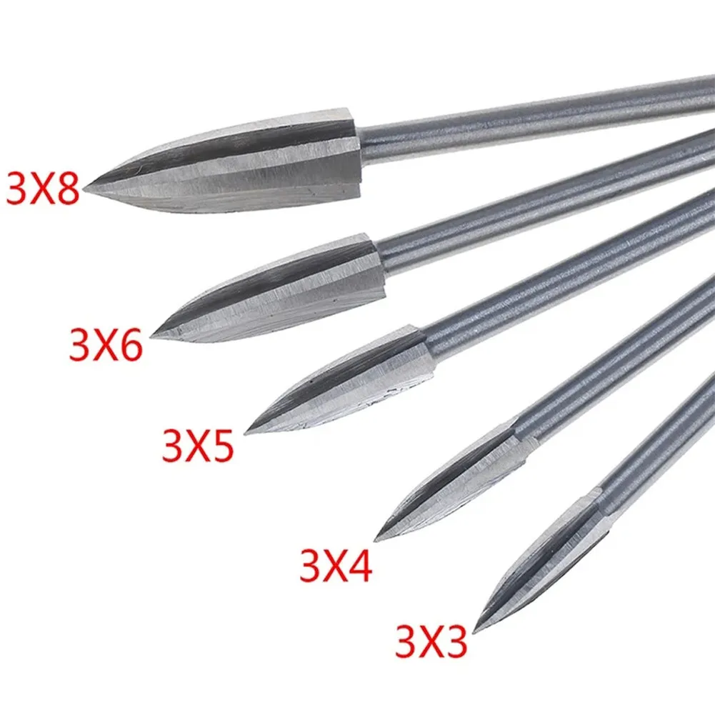 5PCS/set Steel Engraving Drill Bit Set Sharp Knife Wood Carving 3-8mm Drill Bit Woodworking Milling Cutter Rilling Engraving