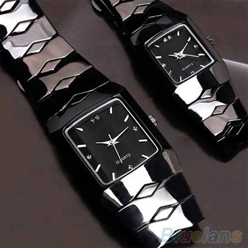 Couple Watch Full Stainless Steel Black Watch Men Luxury Classic Quartz Wrist Watch Women New Design 5D7D 6UFT reloj mujer