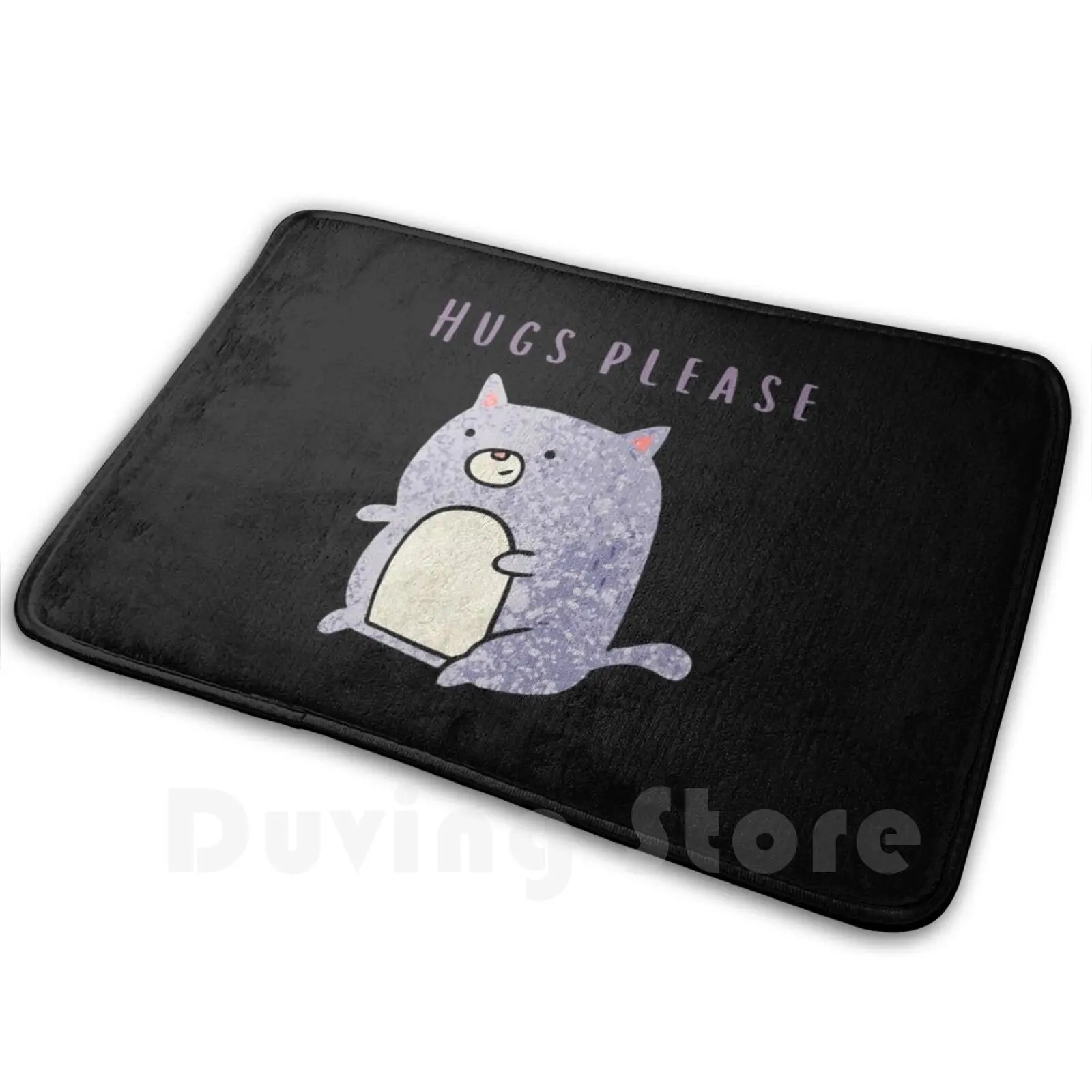 Please Hug Me Cat Carpet Mat Rug Cushion Soft Non-Slip Animal Domestic Animal Lover Sweet Love Kitty Cat Kitten Meow Hug