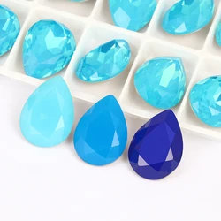 Colorful Fancy Opal Series Drop K9 Crystal Glass Rhinestones Pointback Rhinestones for Craft Glue on Garment Crafts Jewelry