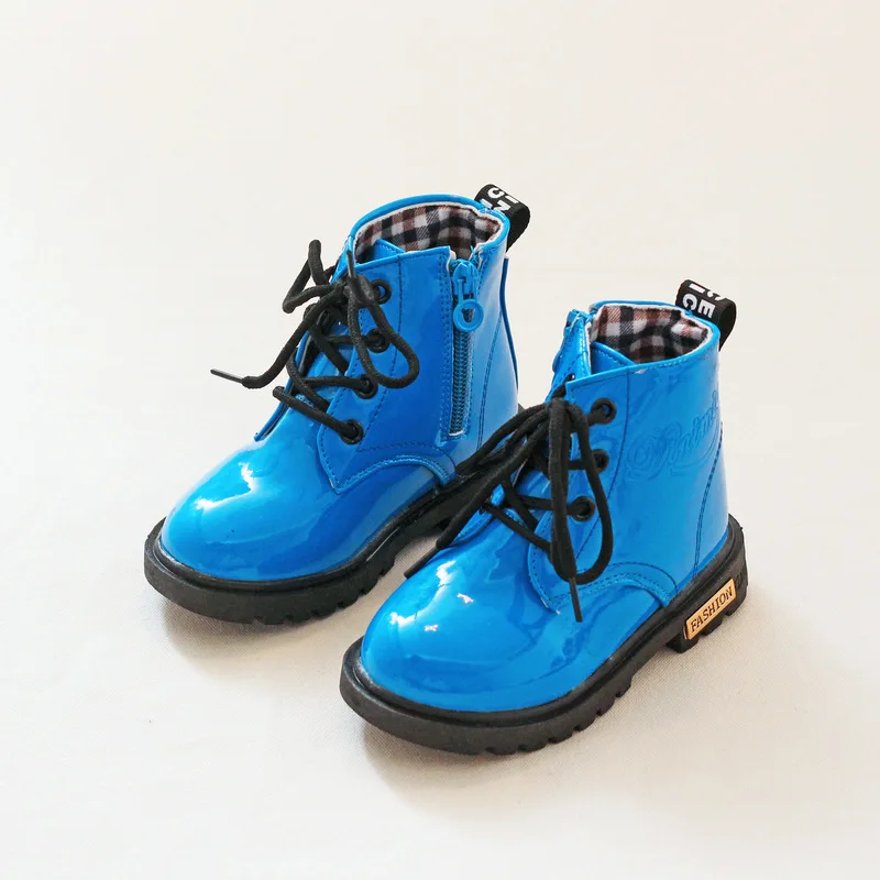 NEW Girls Leather Boots Boys Shoes Spring Autumn PU Leather Children Boots Fashion Toddler Kids Boots Warm Winter Boot