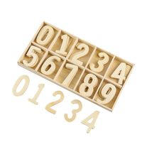 50PCS Wooden Numbers Digital Embellishments for DIY Scrapbooking Arts Craft Display Home Wedding Birthday Party Cake Decor Tool