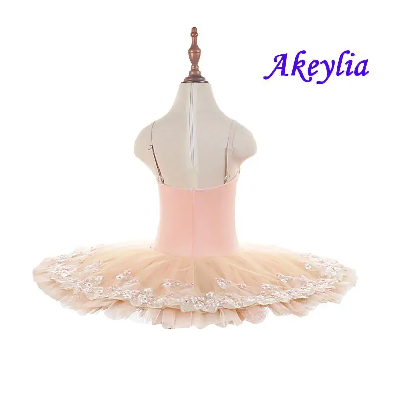 White Ballet Tutu Child Swan Lake Dance Costumes For Girls Flower Pre-Professional Ballet Dress Skirt peach Pancake Tutu Adult