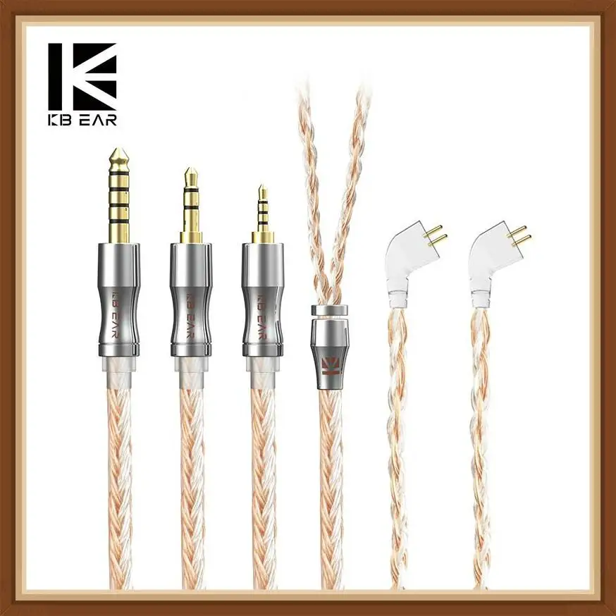 KBEAR Expansion 24 Core EarphoneCable 4N Silver-Plated  Cable With 3.5/2.5/4.4mm Cable With MMCX/2Pin/QDC/TFZ For KZ ZS10 PRO