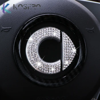 Calcomanía de volante con logotipo de taladro flash personalizado para Mercedes Smart Fortwo Forfour 453 451, accesorios de pegatina de decoración de coche