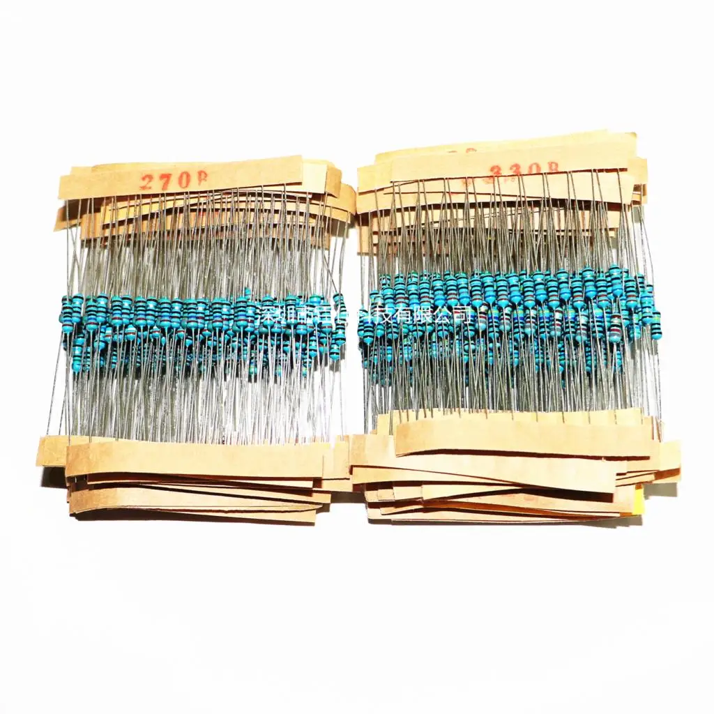 560Pcs Pengiriman Gratis Elemen Tas 1/4W Resistor Film Logam Pack Error 1% 56 Jenis Masing-masing 10