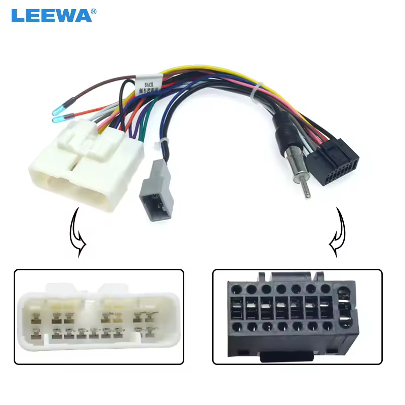 LEEWA רכב אנדרואיד מולטימדיה 16Pin חיווט לרתום מתאם עבור איסוזו D-MAX/איסוף/טרופר/אופל קמפו/מונטריי 16 פינים Headunit