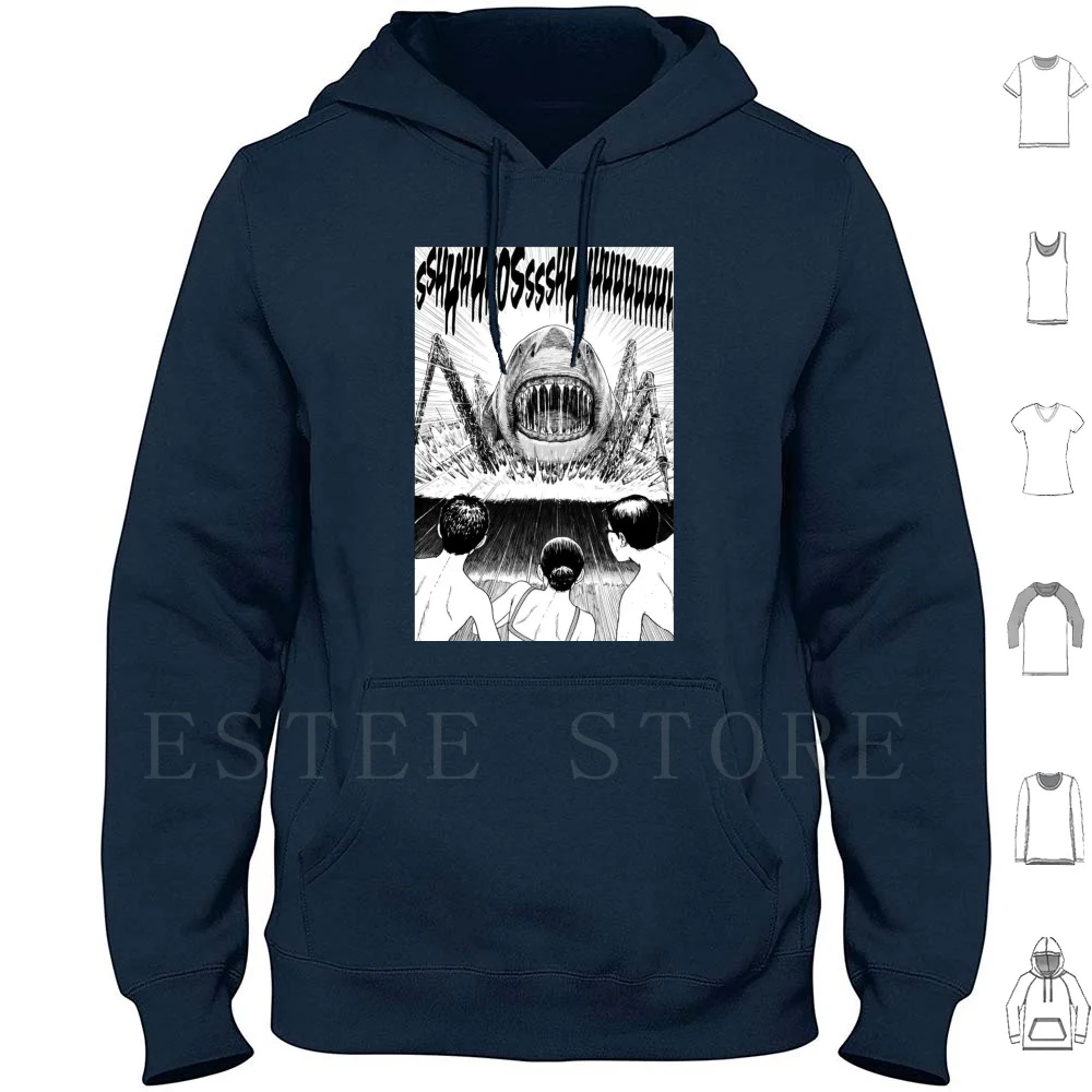 Gyo Stickers , Shirts Etc Hoodie Long Sleeve Gyo Gyo Gyo Anime Girl Horror Manga