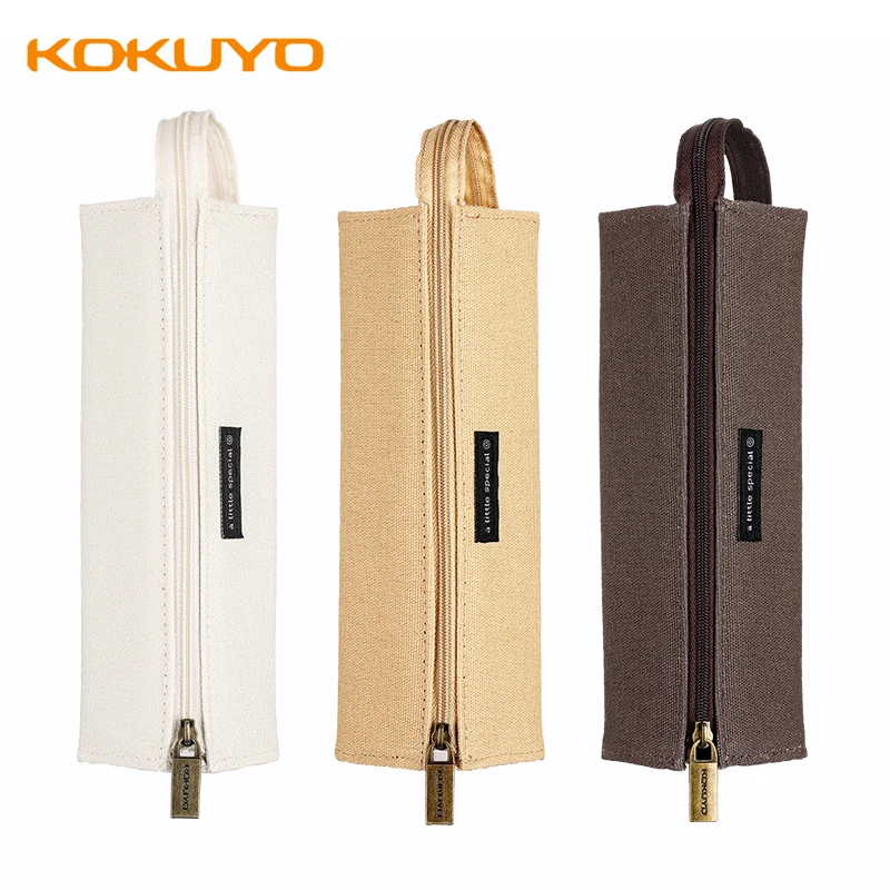 KOKUYO A Little Special Pen Case Folio Large Opening Simple Canvas Student Large-capacity Ins Stationery Bag