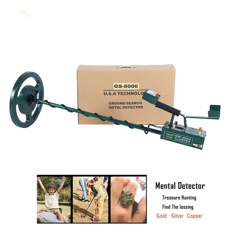 GS-6000 Draagbare Underground Metal Detector Hoge Gevoeligheid Sieraden Schat Goud Metaal Detecteren Tool Gold Schat Detector