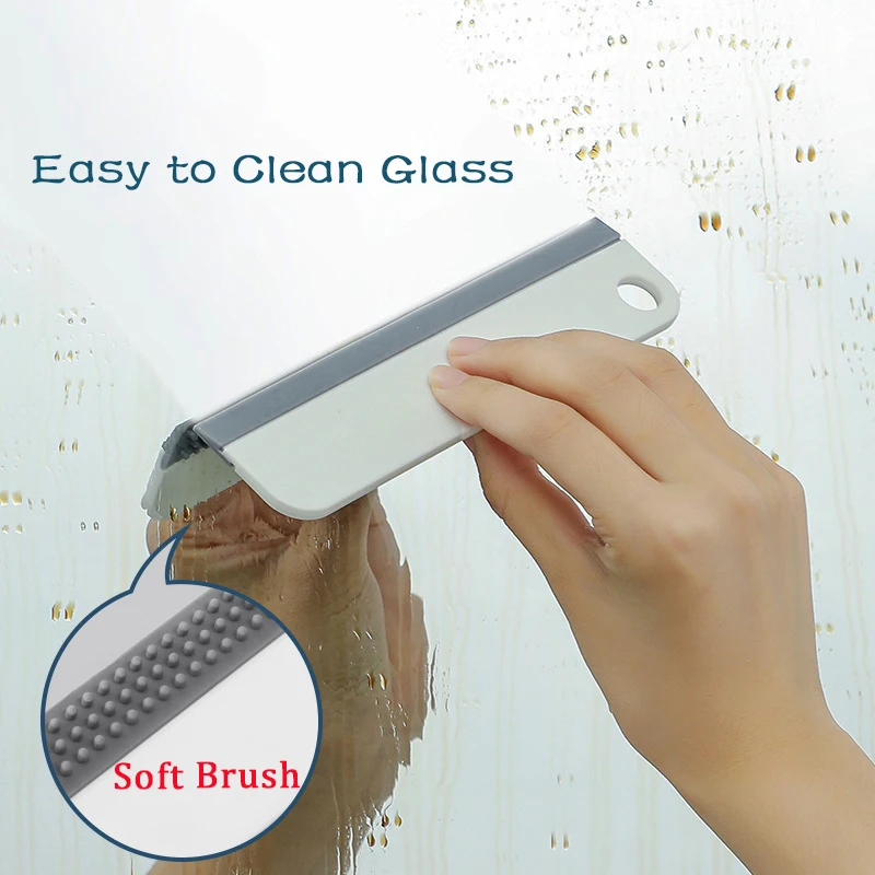 Portable Glass Wiper Scraper Kitchen Bathroom Glass Cleaning Tools Soft Silicone for Car Mirror Cleaner Squeegee Window Cleaning