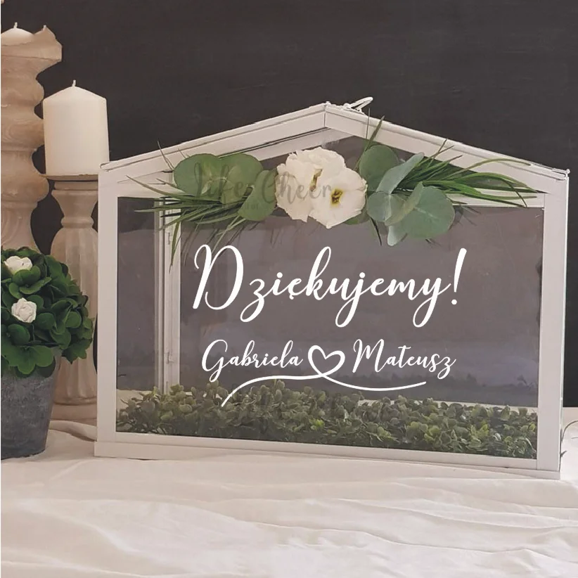 Customize Vinyl Sticker For Wedding Cards Box Texts Decals Wedding Guest Box Stickers Thank you Sign Wedding Custom Mural Art