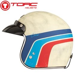 TORC Motorcycle Helmet Retro JET Motorbike Racing Helmet Motocross Open Face Helmets Vintage Capacete Casco Moto DOT Approved